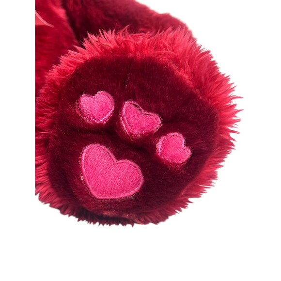 Red Pink Vintage Valentine Teddy Bear with Heart I LOVE YOU 17 in - Picture 4 of 6